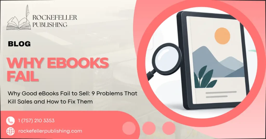 Why ebooks fail to sell because of weak positioning, discoverability, cover design, pricing and marketing