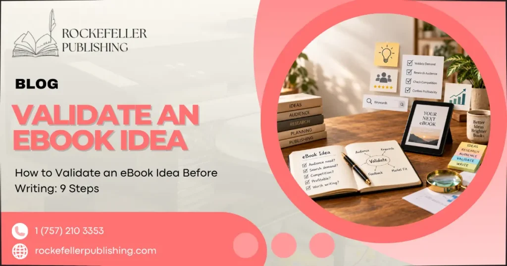 Author researching how to validate an eBook idea using market research and reader reviews