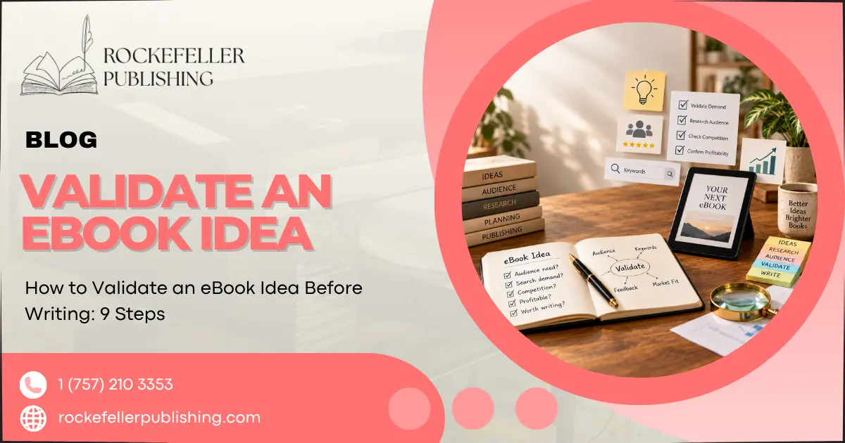 Author researching how to validate an eBook idea using market research and reader reviews